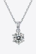 1 Carat Moissanite 925 Sterling Silver Necklace-Teresa's Fashionista LLC