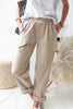 Paperbag Waist Pull-On Pants with Pockets-Teresa's Fashionista LLC