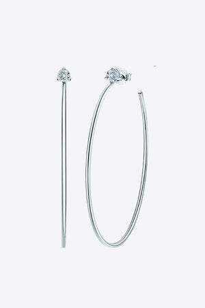 925 Sterling Silver Moissanite Hoop Earrings-Teresa's Fashionista LLC