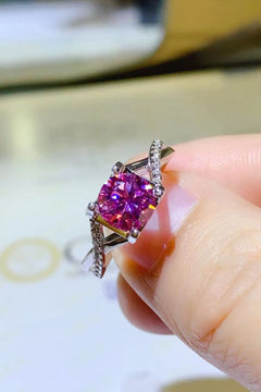 1 Carat Moissanite Crisscross 925 Sterling Silver Ring-Teresa's Fashionista LLC