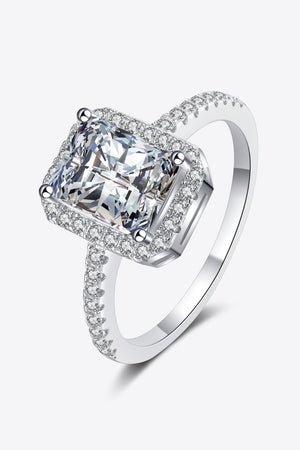 2 Carat Moissanite 925 Sterling Silver Halo Ring-Teresa's Fashionista LLC