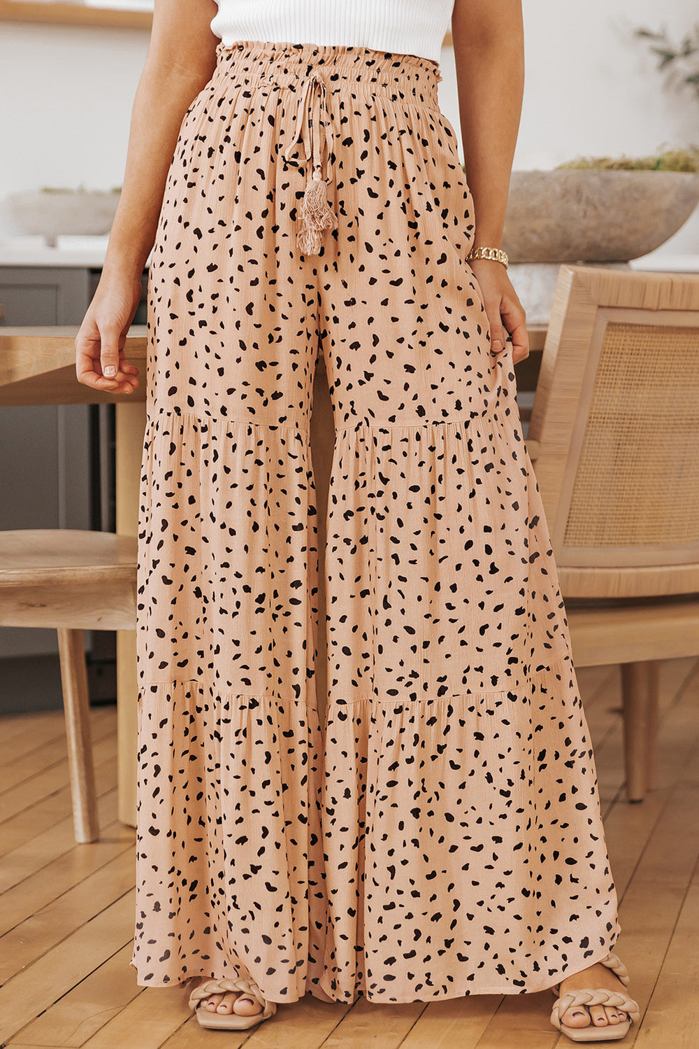 Printed Wide Tiered Pants-Teresa's Fashionista LLC