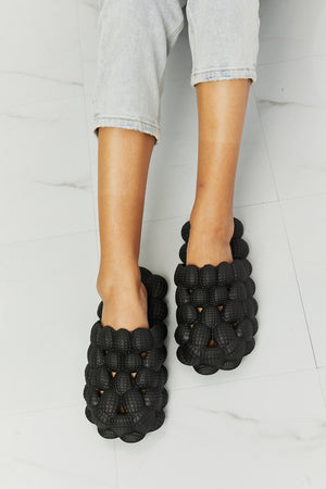 NOOK JOI Laid Back Bubble Slides in Black-Teresa's Fashionista LLC