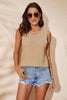 Buttoned Cutout Ribbed Trim Knit Tank-Teresa's Fashionista LLC