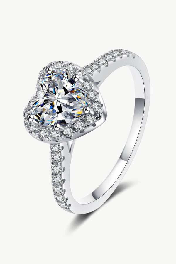 1 Carat Moissanite Heart-Shaped Ring-Teresa's Fashionista LLC