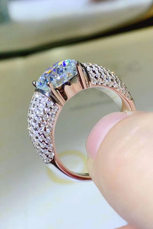 3 Carat Moissanite Side Stone Ring-Teresa's Fashionista LLC