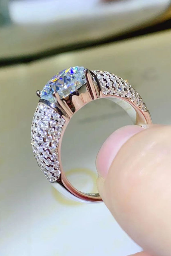 3 Carat Moissanite Side Stone Ring-Teresa's Fashionista LLC