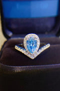1 Carat Pear Shape Moissanite Heart Ring-Teresa's Fashionista LLC