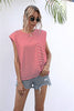 Round Neck Cap Sleeve Tee-Teresa's Fashionista LLC