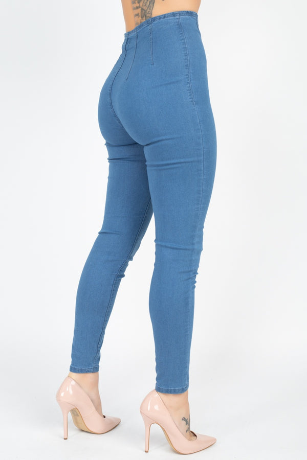 High Waist Denim Jeans-Teresa's Fashionista LLC
