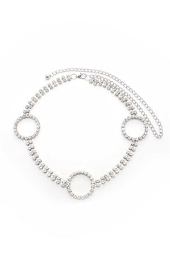 Circle 2 Line Rhinestone Chain Belt-Teresa's Fashionista LLC