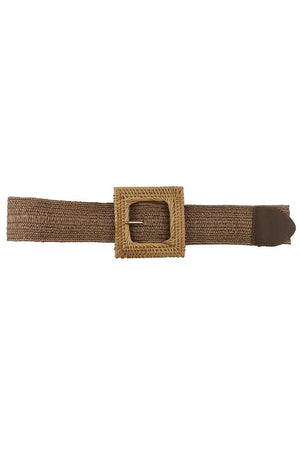 Fashion Square Straw Buckle Belt-Teresa's Fashionista LLC