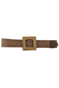 Fashion Square Straw Buckle Belt-Teresa's Fashionista LLC