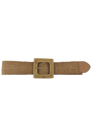 Fashion Square Straw Buckle Belt-Teresa's Fashionista LLC