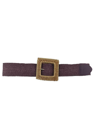 Fashion Square Straw Buckle Belt-Teresa's Fashionista LLC