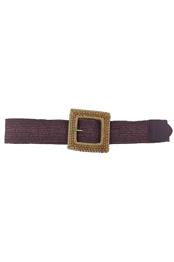 Fashion Square Straw Buckle Belt-Teresa's Fashionista LLC