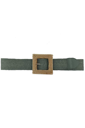 Fashion Square Straw Buckle Belt-Teresa's Fashionista LLC