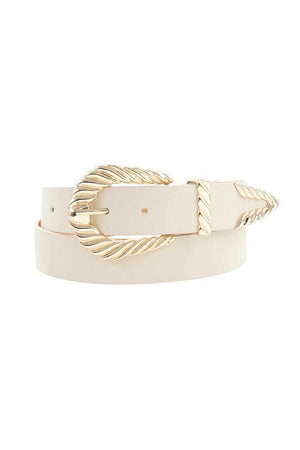 Shrimp Tectured Buckle Belt-Teresa's Fashionista LLC