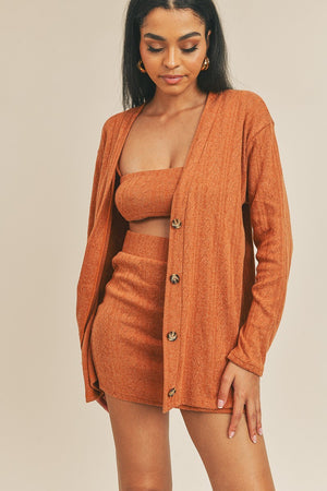 Cardigan Solid Color 3 Piece Set-Teresa's Fashionista LLC