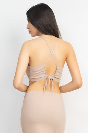 Asymmetrical Cross Back Top & Skirts Set-Teresa's Fashionista LLC