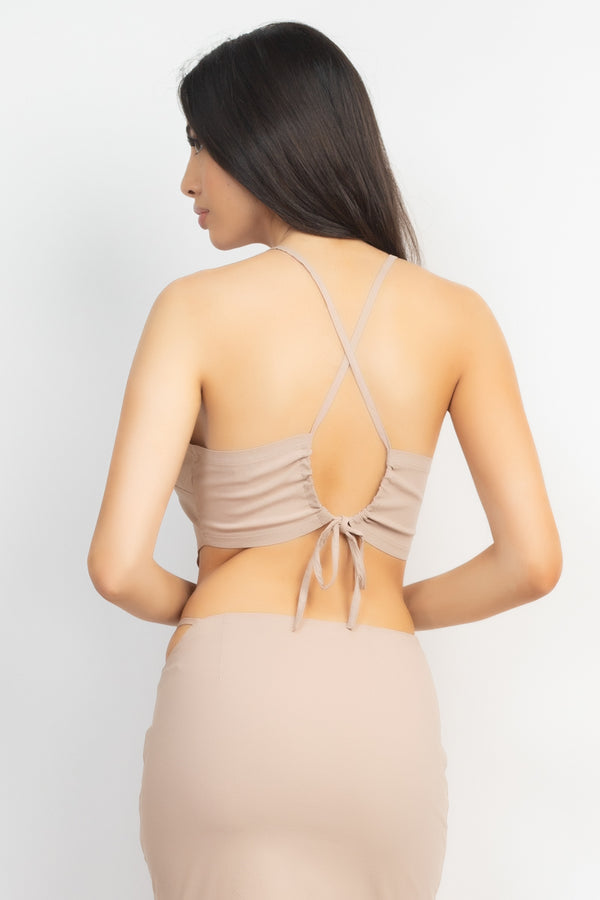 Asymmetrical Cross Back Top & Skirts Set-Teresa's Fashionista LLC