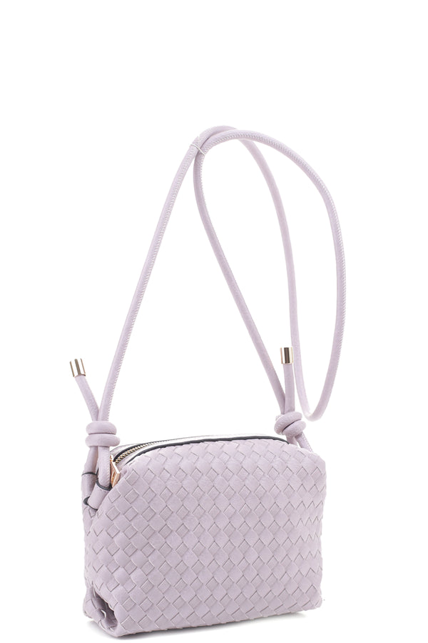 Braid Texture Zipper Crossbody Bag-Teresa's Fashionista LLC