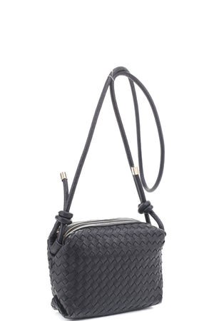Braid Texture Zipper Crossbody Bag-Teresa's Fashionista LLC