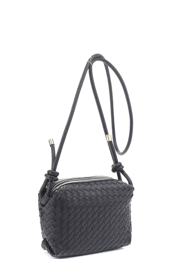 Braid Texture Zipper Crossbody Bag-Teresa's Fashionista LLC