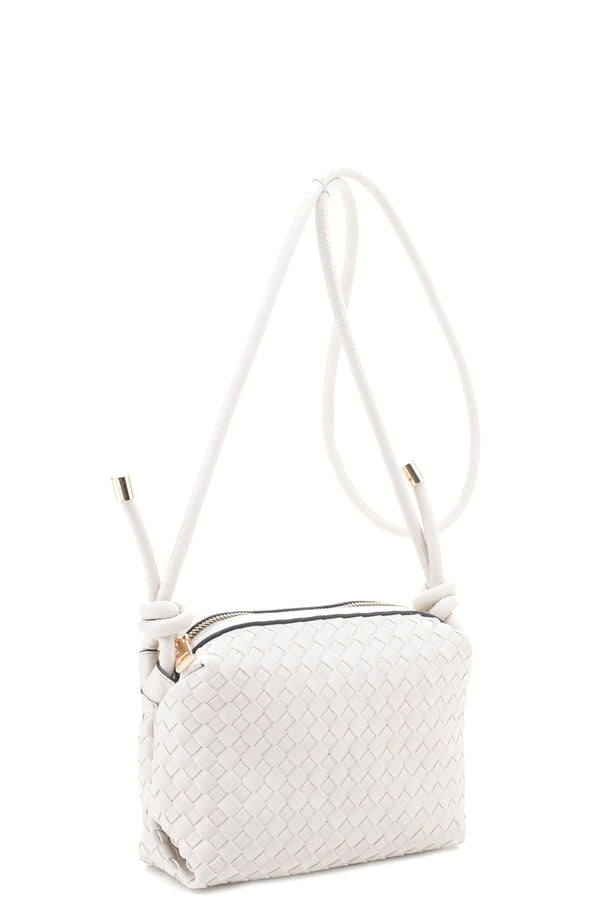 Braid Texture Zipper Crossbody Bag-Teresa's Fashionista LLC