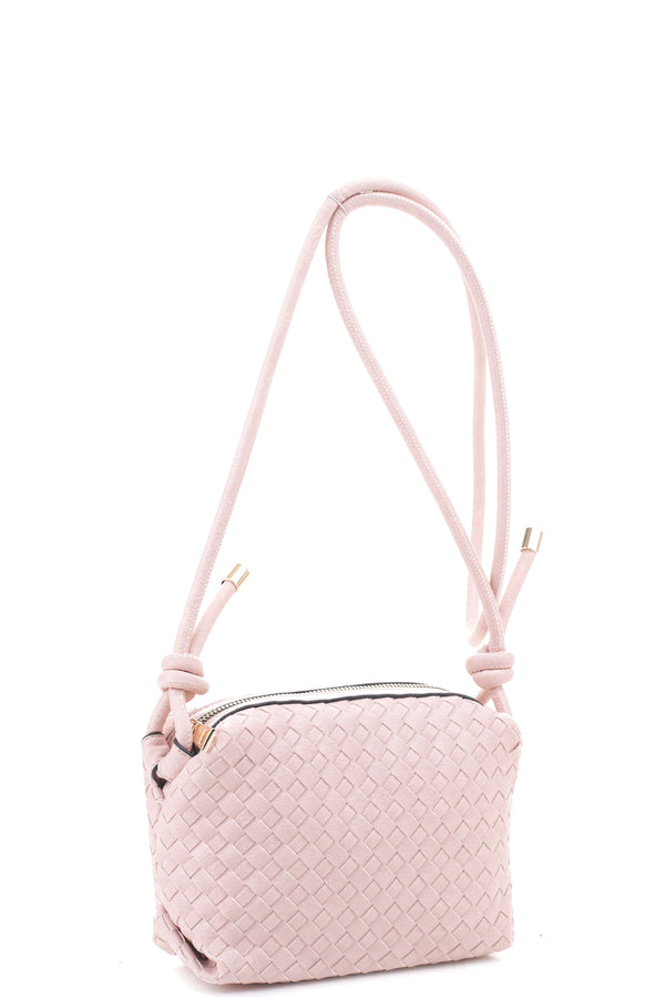 Braid Texture Zipper Crossbody Bag-Teresa's Fashionista LLC