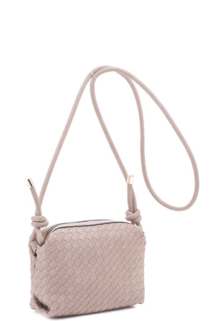 Braid Texture Zipper Crossbody Bag-Teresa's Fashionista LLC
