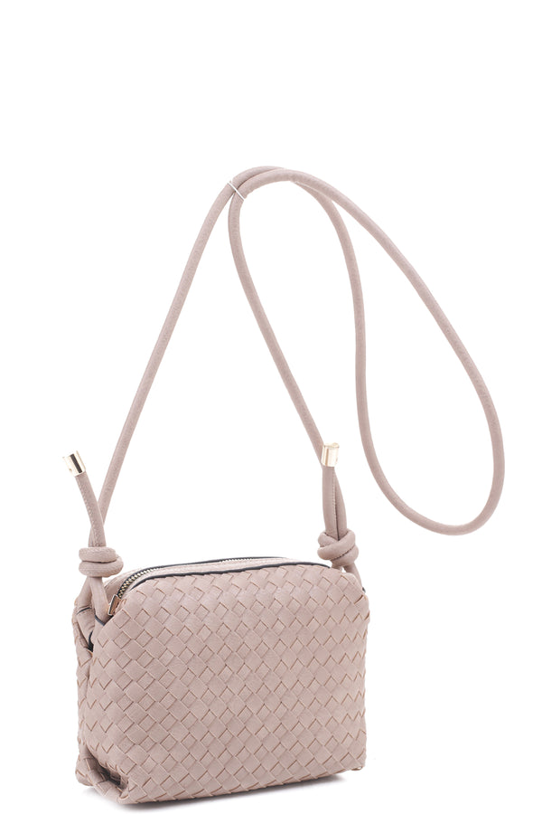 Braid Texture Zipper Crossbody Bag-Teresa's Fashionista LLC