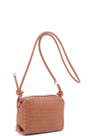 Braid Texture Zipper Crossbody Bag-Teresa's Fashionista LLC