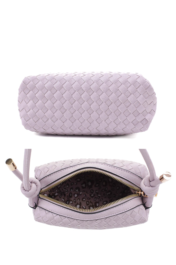Braid Texture Zipper Crossbody Bag-Teresa's Fashionista LLC
