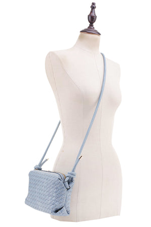 Braid Texture Zipper Crossbody Bag-Teresa's Fashionista LLC