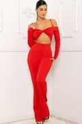 Open Shoulder Cutout Detail Jumpsuit-Teresa's Fashionista LLC