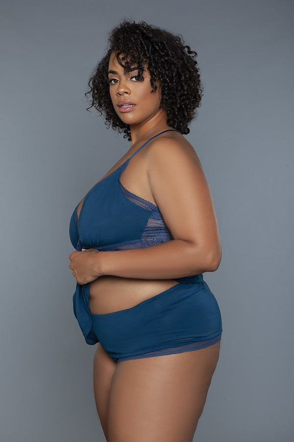 2 Pc V-neckline Cami Set With Wire Free Bralette-Teresa's Fashionista LLC