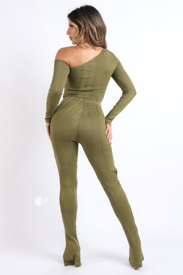 Cutout ribbed set-Teresa's Fashionista LLC