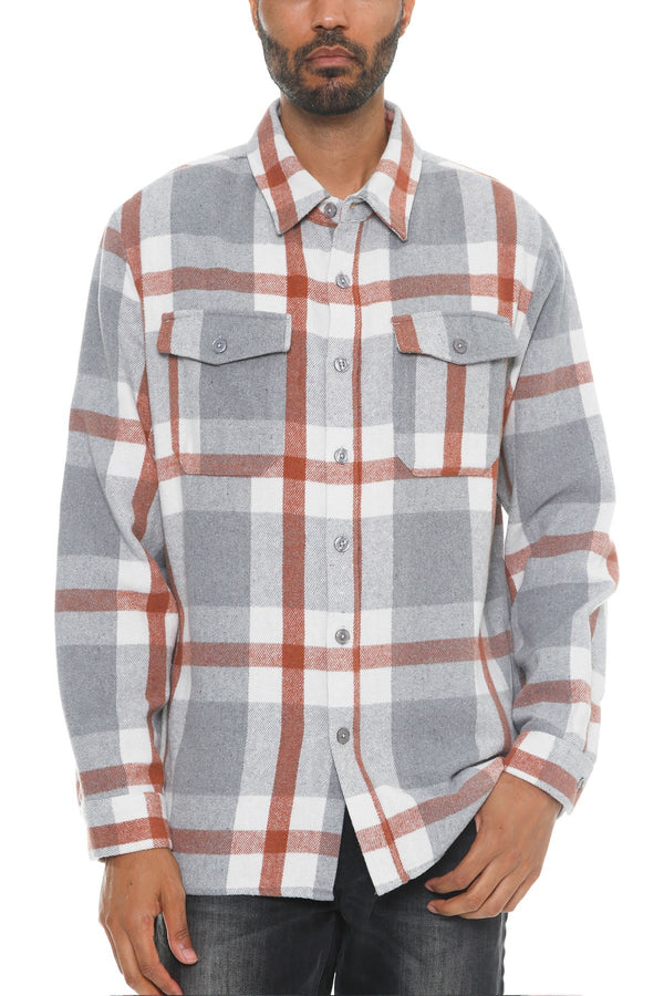 Men's Checkered Soft Flannel Shacket-Teresa's Fashionista LLC