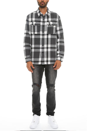Men's Checkered Soft Flannel Shacket-Teresa's Fashionista LLC