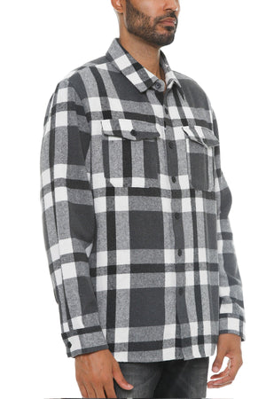Men's Checkered Soft Flannel Shacket-Teresa's Fashionista LLC