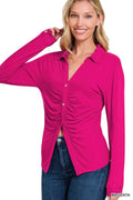 Stretchy Ruched Shirt-Teresa's Fashionista LLC