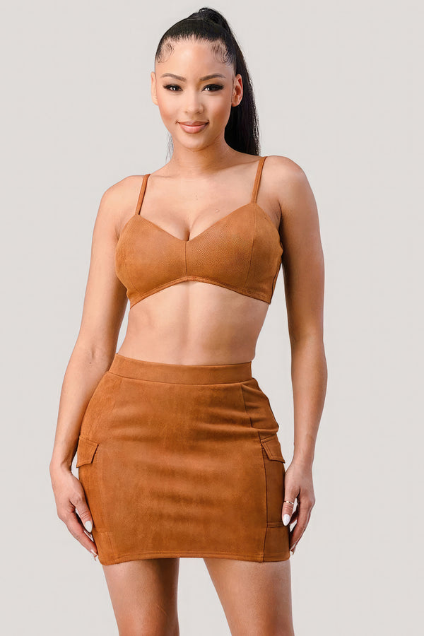 Diagonal Bralette With Cropped Blazer Jacket & Mini Skirt 3pcs Sets-Teresa's Fashionista LLC