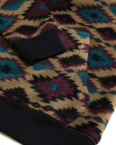 Aztec Diamond Print Hoodie-Teresa's Fashionista LLC