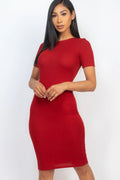 Ribbed Bodycon Midi Dress-Teresa's Fashionista LLC