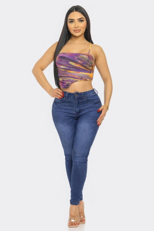 Mesh Print Top-Teresa's Fashionista LLC