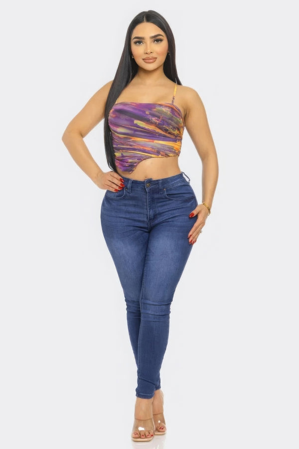 Mesh Print Top-Teresa's Fashionista LLC