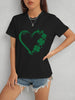 Heart Lucky Clover Round Neck Short Sleeve T-Shirt-Teresa's Fashionista LLC