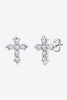 Moissanite Cross Stud Earrings-Teresa's Fashionista LLC