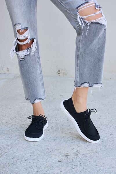 Forever Link Flat Round Toe Lace-Up Sneakers-Teresa's Fashionista LLC